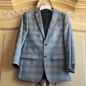 Classic Gray Checkered Men's Blazer